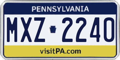PA license plate MXZ2240