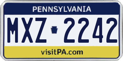 PA license plate MXZ2242