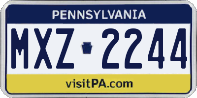 PA license plate MXZ2244