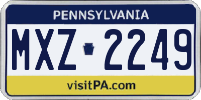 PA license plate MXZ2249