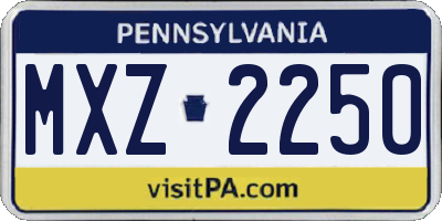 PA license plate MXZ2250