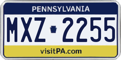 PA license plate MXZ2255