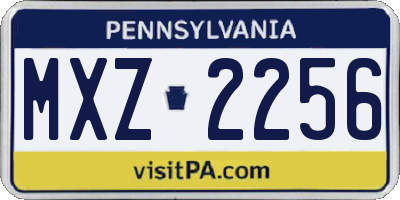 PA license plate MXZ2256