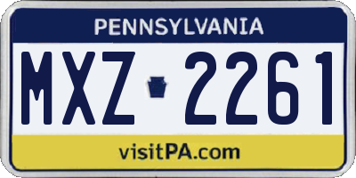 PA license plate MXZ2261