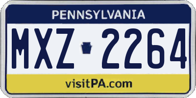 PA license plate MXZ2264