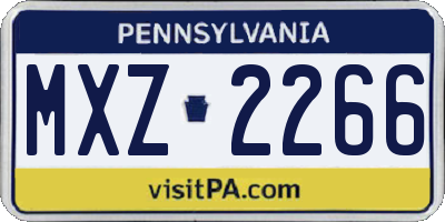 PA license plate MXZ2266