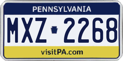 PA license plate MXZ2268