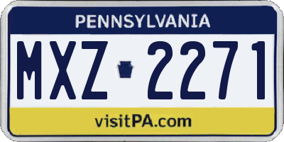 PA license plate MXZ2271