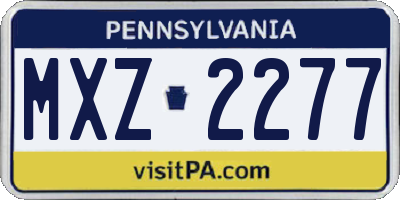 PA license plate MXZ2277