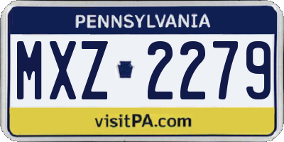 PA license plate MXZ2279