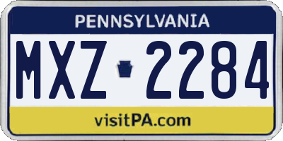 PA license plate MXZ2284