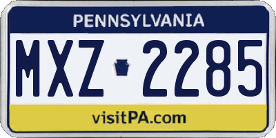 PA license plate MXZ2285