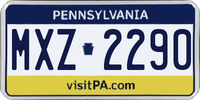 PA license plate MXZ2290