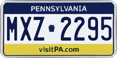 PA license plate MXZ2295