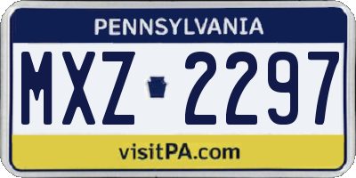 PA license plate MXZ2297