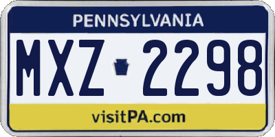 PA license plate MXZ2298