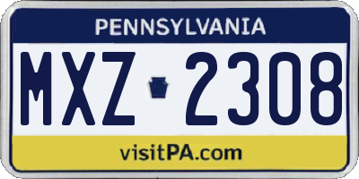 PA license plate MXZ2308