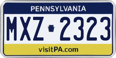 PA license plate MXZ2323