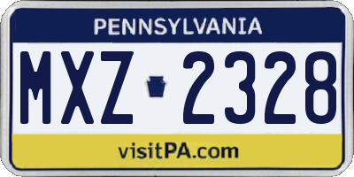 PA license plate MXZ2328