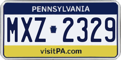 PA license plate MXZ2329