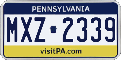 PA license plate MXZ2339