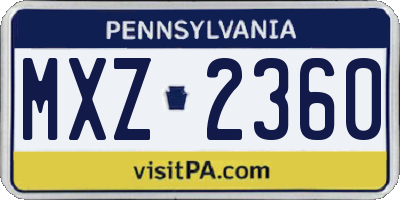 PA license plate MXZ2360