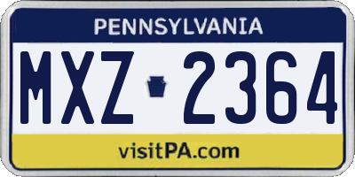 PA license plate MXZ2364