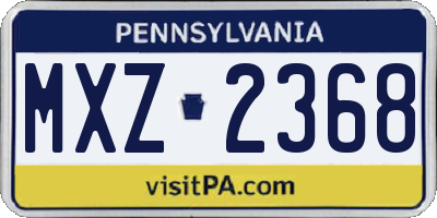 PA license plate MXZ2368