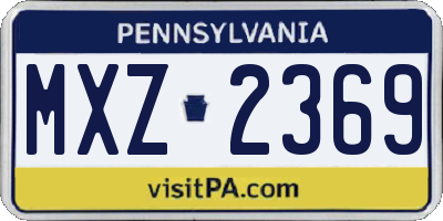 PA license plate MXZ2369