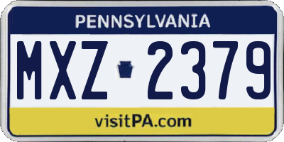 PA license plate MXZ2379