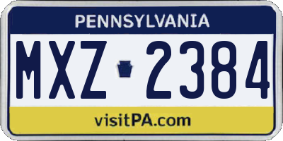 PA license plate MXZ2384