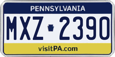 PA license plate MXZ2390