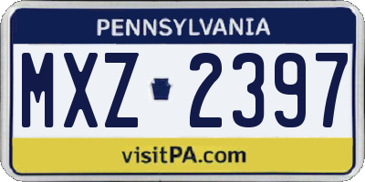 PA license plate MXZ2397