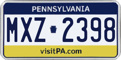 PA license plate MXZ2398