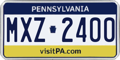 PA license plate MXZ2400
