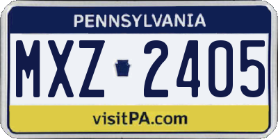 PA license plate MXZ2405