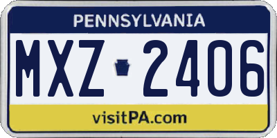 PA license plate MXZ2406