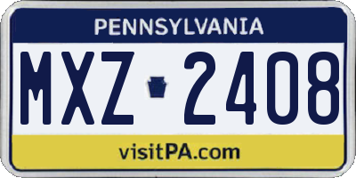 PA license plate MXZ2408