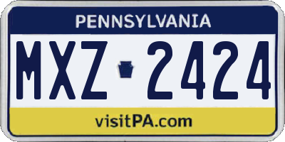 PA license plate MXZ2424