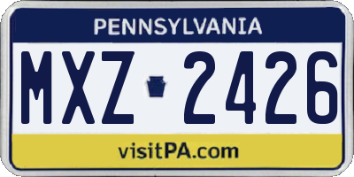 PA license plate MXZ2426