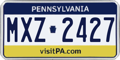 PA license plate MXZ2427