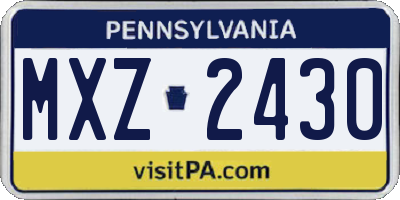 PA license plate MXZ2430