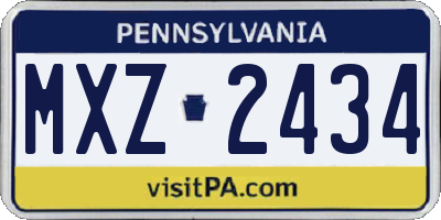 PA license plate MXZ2434