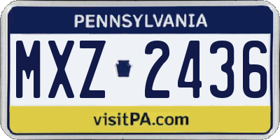 PA license plate MXZ2436