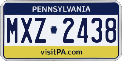 PA license plate MXZ2438