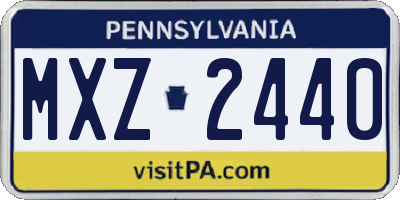 PA license plate MXZ2440