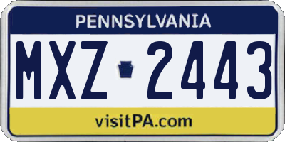 PA license plate MXZ2443