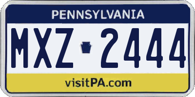 PA license plate MXZ2444