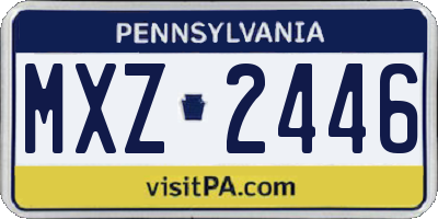 PA license plate MXZ2446