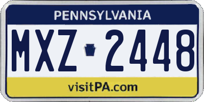 PA license plate MXZ2448
